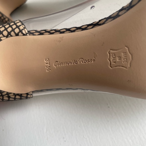 Authentic Gianvito Rossi heels, size 37.5, beige black pattern, like new - Picture 4 of 7